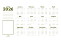 Printable Year-at-a-Glance Calendar - 2026