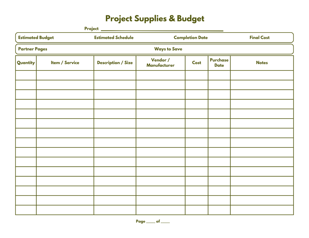 Printable Xeriscape Template Bundle - Minimalist