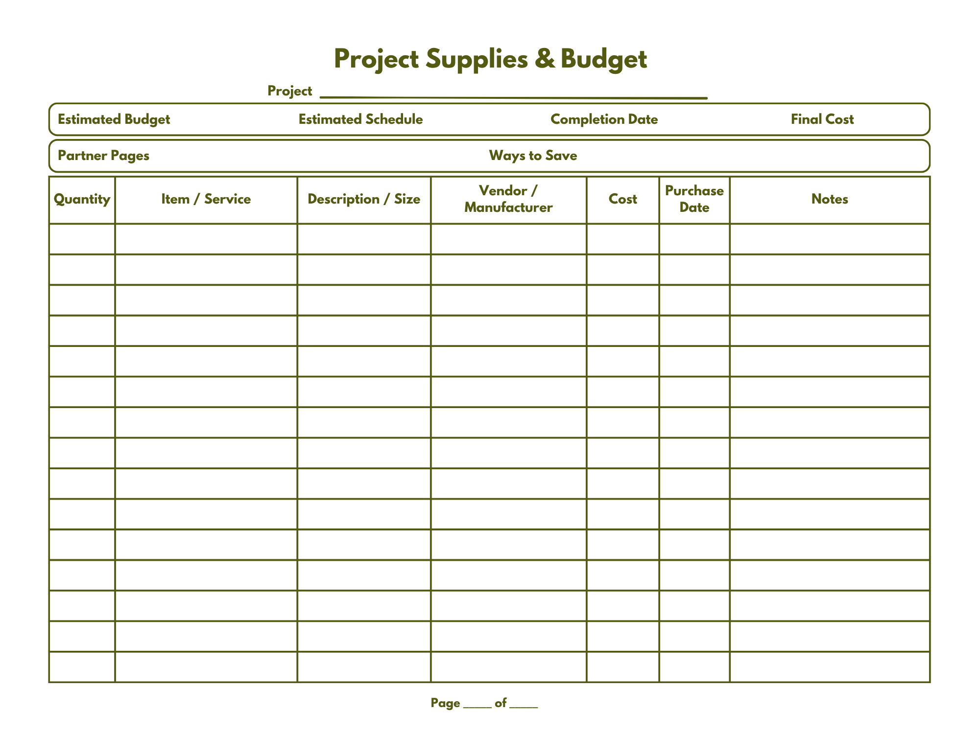 Printable Xeriscape Template Bundle - Minimalist