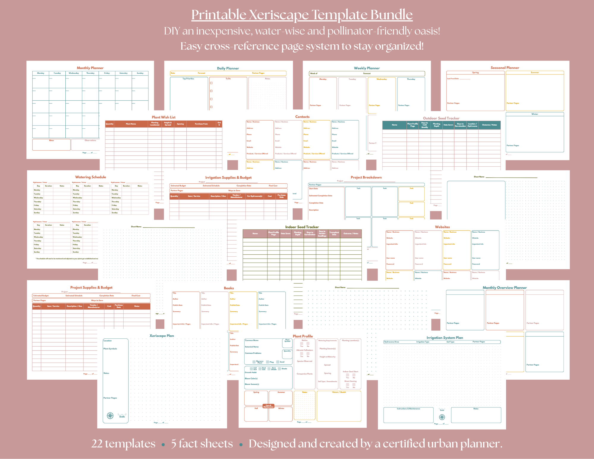 Printable Xeriscape Template Bundle - Signature Bloom